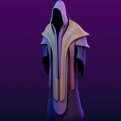 Two Magic Robes with Hood Low-poly  3D model