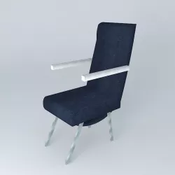 Typical Economy Class Airplane Seat Free 3D model