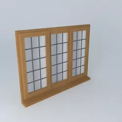 Wide triple window Free 3D model