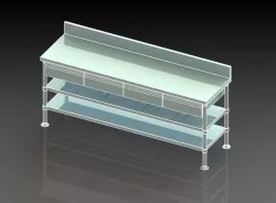 work table 4 drawer adjustable shelf base pan base shelf 3D model