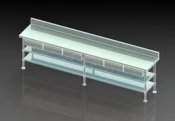 work table 6 drawer adjustable base pan and shelf 3D model