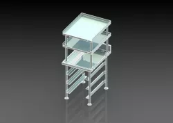 work table drink rack drain splash adjustable base pan and shelf 3D model