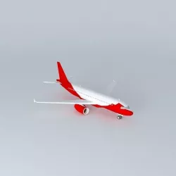 A320 white plane Free 3D model