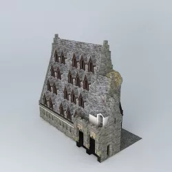 Ancient House Furnished Free 3D model