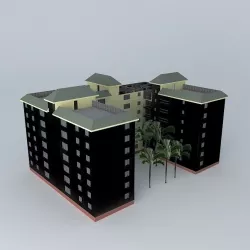 Apartment Complex Building Free 3D model