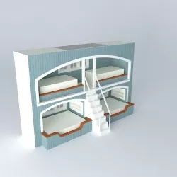 Bunk Bed Wall Free 3D model