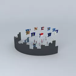 Burning Man Theme Camp concept Free 3D model