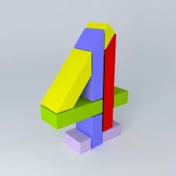 Channel 4 Blocks Logo Free 3D model
