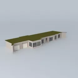 Contemporary Ranch House Free 3D model