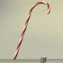 DL3D Christmas Cane Free 3D model