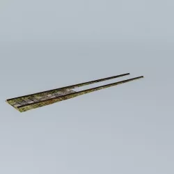 Eco Rail Grass Track Straight Old Steam Days Free 3D model
