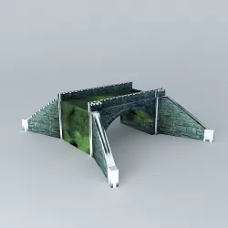 Eco Rail Track Brick Bridge 1 DummyOld Steam Day Free 3D model