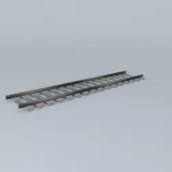 Eco Rail Track Straight Concrete Sleepers Free 3D model