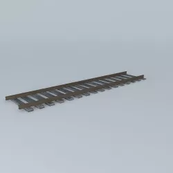 Eco Rail Track Straight Old Wooden Split Sleepers Free 3D model
