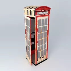 Eco Rail Track Telephone Box Dummy Old Steam Days Free 3D model