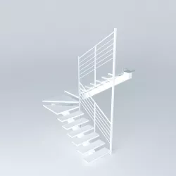 Escalera intermediate support Free 3D model