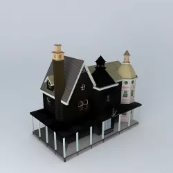 Fantasy Villa with interior detail Free 3D model