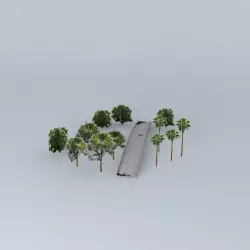 Flamengo Park walkway Free 3D model