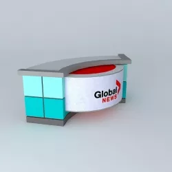 Global Local News Desk Free 3D model