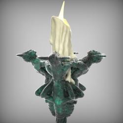 STL file Miniature Gothic candelabra 🎃・3D printing model to