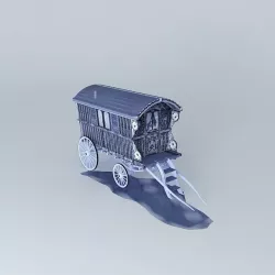 HALLOWEEN Gypsy Wagon Free 3D model
