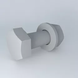 Hex head screw M 10 x 30 mm DIN 933 Free 3D model