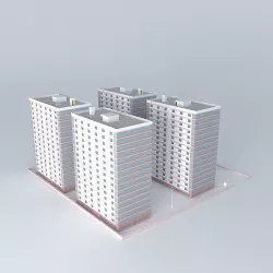 Housing Complex, Building, Building, Building. Free 3D model