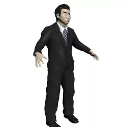 Human Old Asian Man Free Free low-poly  3D model