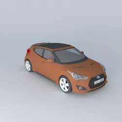 Hyundai Veloster Turbo with 3 0 K emblem Free 3D model