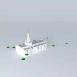 LDS Temple Fresno California Templo Mormon ( Febore). Free 3D model