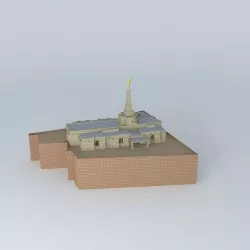 LDS Temple Fukuoka, Japan, Templo Mormon. (Before). Free 3D model