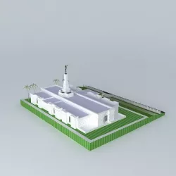 LDS., Temple Suva Fiji. Templo Mormon, 91st.Operating Temple. Free 3D model