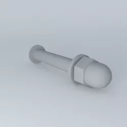 M 8 x 55 hex socket round head screw ISO 7380 Free 3D model