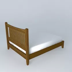 Mission Style King Sized Bed Free 3D model