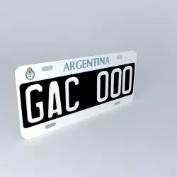Patent Argentina License Plate Free 3D model