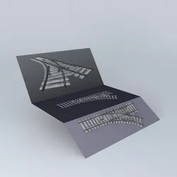 Rail Track Points Concrete Sleepers Free 3D model