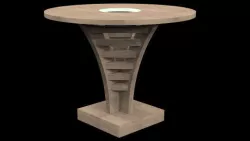 Round Dining Table Free 3D model