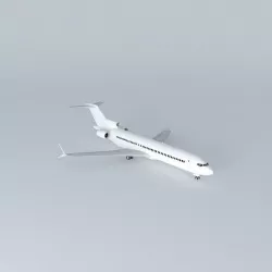 Template  Boeing 727 2X Fict Free 3D model