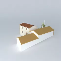 terraced house in town Free 3D model