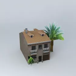 Tree house next to Free 3D model