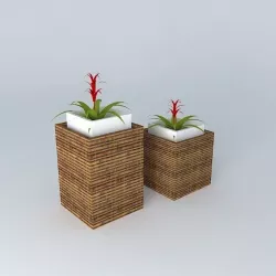 Wicker vases Free 3D model
