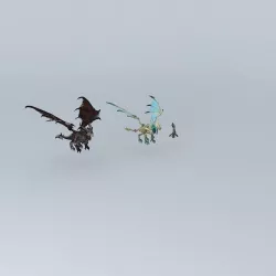 WOW big dragons Free 3D model