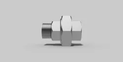 3-4 Inch BSP - Union male x female - Autodesk Inventor Free 3D model