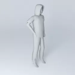 3d woman standing Free 3D model