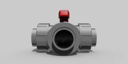 50mm - PVC 3-Way ball valve SC sockets NC - Autodesk Inventor Free 3D model