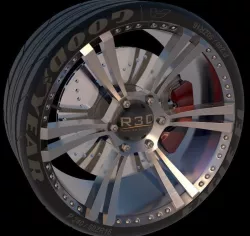 6 Spoke Sports Racing Car Tire and Wheel Free low-poly  3D model
