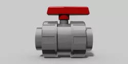 63mm - PVC Ball valve SC sockets NO - Autodesk Inventor Free 3D model