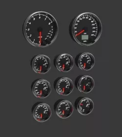 Automotive Gauges Free 3D model