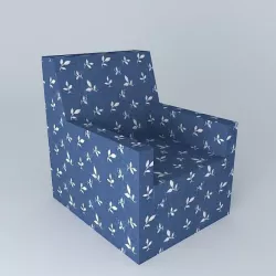 Blue Flower Chair Free 3D model