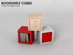 Bookshelf cubes Free low-poly  3D model